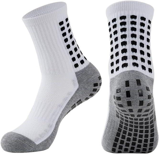BUKEORE 2 Set Anti-Slip Grip Soccer Socks with Shin Guard Sleeves, Sports Athletic Socks for Men Women - Image 2